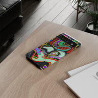 CRAZY4  Abstract Neon Skull Phone Case — Colorful Psychedelic Protective Cover