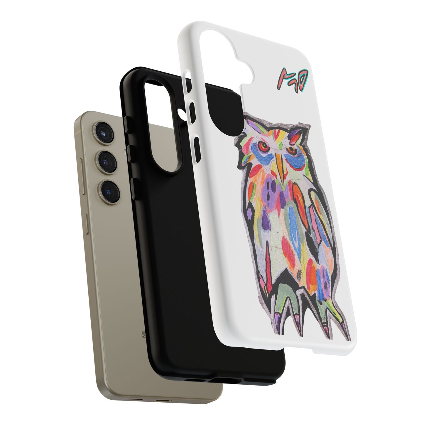 Colorful Owl Phone Case — Artistic Owl Illustration Tough Case