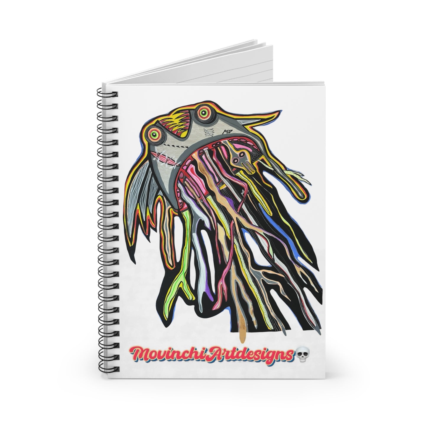 CRAZY TUNA Art Spiral Notebook — Colorful Drip Illustration Ruled Journal