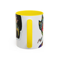 INFECTED KING.  Skull Pop Art Coffee Mug — Colorful Day of the Dead Accent Mug