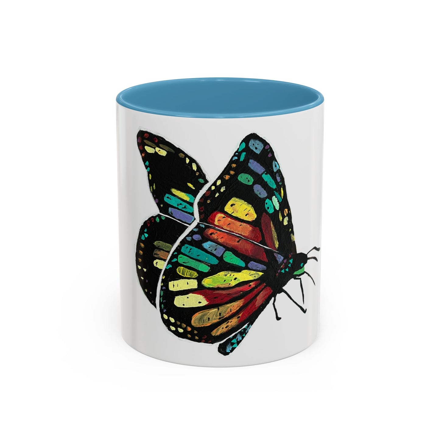 Colorful Butterfly Coffee Mug — Vibrant Monarch Art Accent Mug (11/15oz)