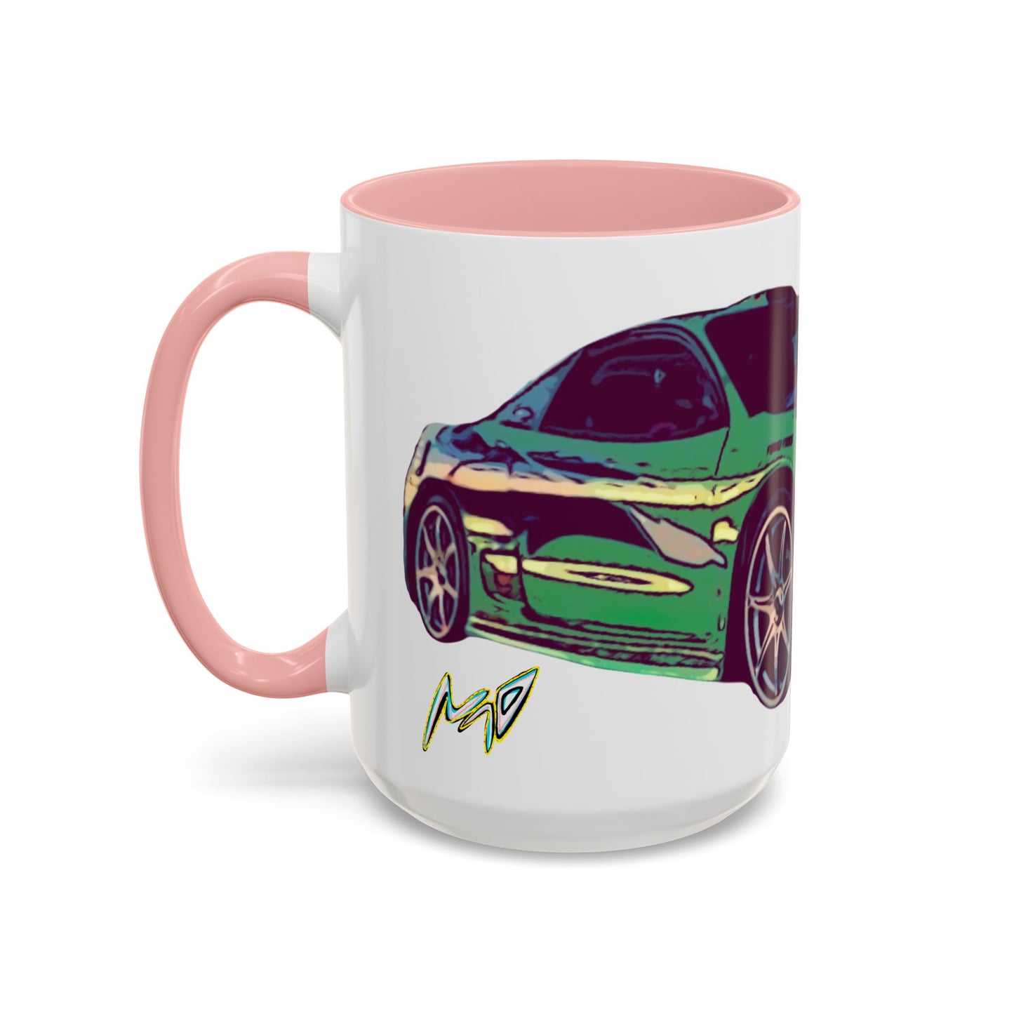 Coffee Mug —ECLIPSE  Neon Sports Car Design with "MovinchiArtDesigns" Logo
