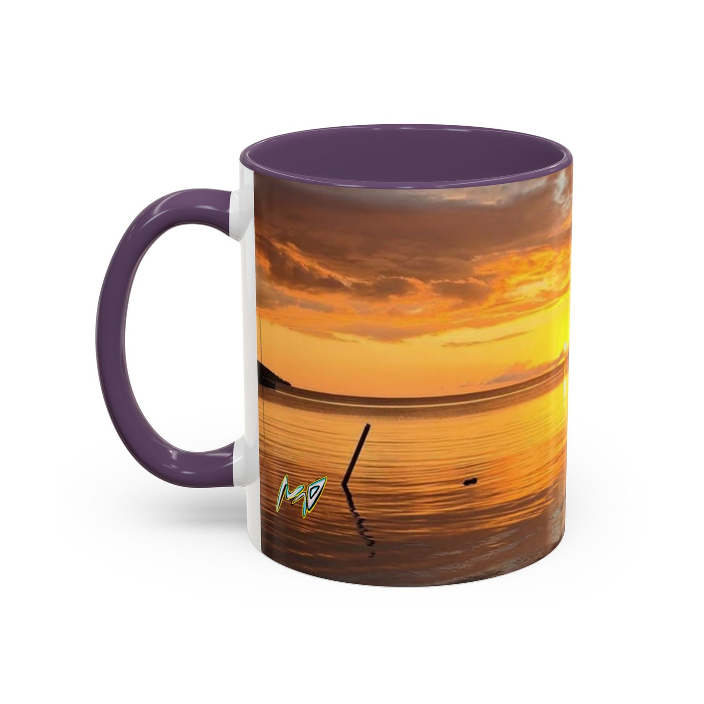 Sunset Harbor Coffee Mug — Golden Beach Sunrise Accent Mug (11/15oz)