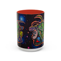 Psychedelic RYDER2.0   Space Goat Accent Coffee Mug — Colorful Cosmic Animal Art (11/15oz)