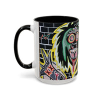 CHUPACABRAS.  Green Monster Art Coffee Mug — Spooky Neon Creature Accent Mug (11/15oz)