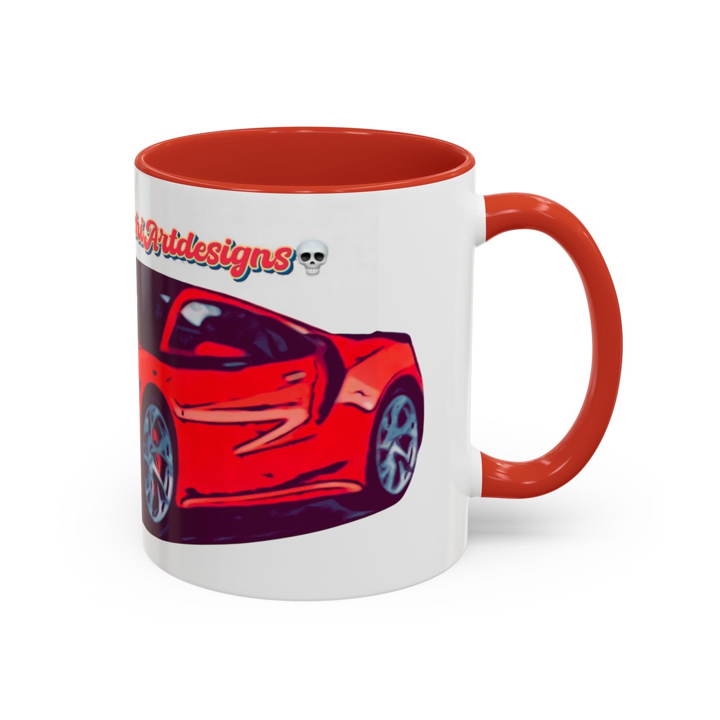 Red NSX Supercar Accent Coffee Mug — MovinchiArtDesigns Sports Car Graphic