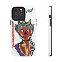 Artistic Crown KING GRAY  Skull Tough Phone Case — Colorful Abstract Guardian Design