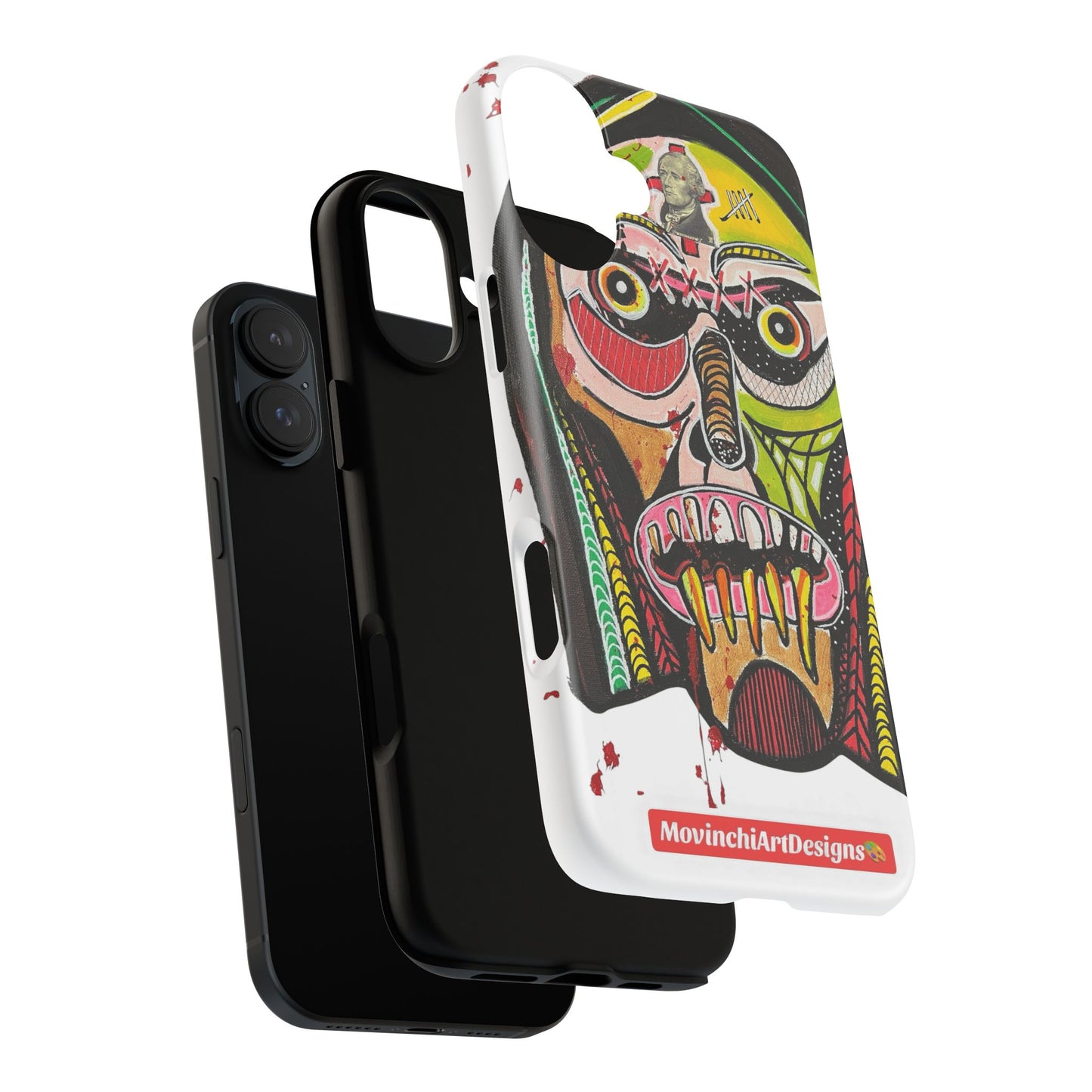 KUNTA.  Abstract Tribal Skull Phone Case — Colorful Street Art Protective Cover