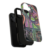 HEART ATTACK Abstract Neon Face Tough Phone Case – Vibrant Art Phone Cover