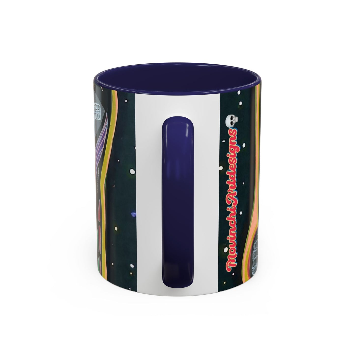 VINCENT  Skull Pop Art Accent Coffee Mug — Colorful Neon Tribal Skull Design (11/15oz)