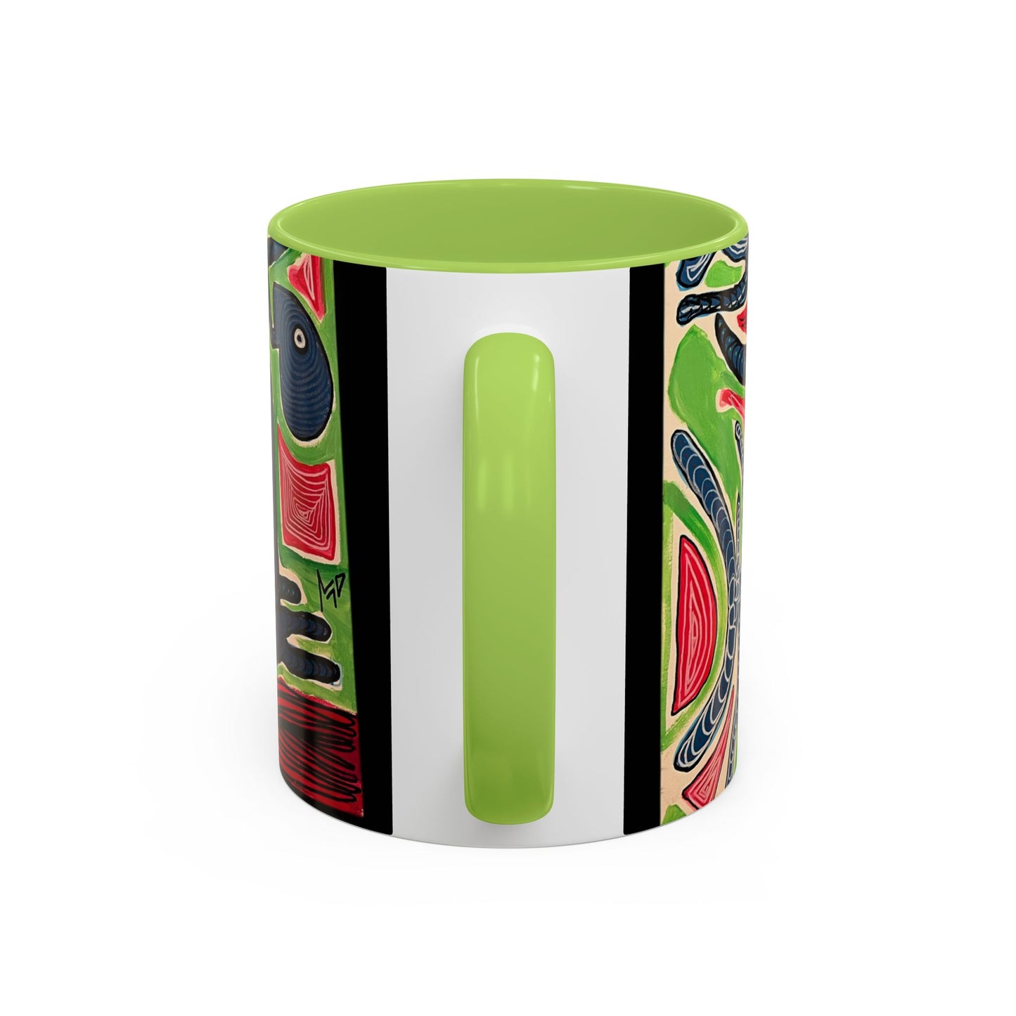 AFTER LIFE.  Abstract Tribal Art Coffee Mug — Colorful Surreal Accent Mug