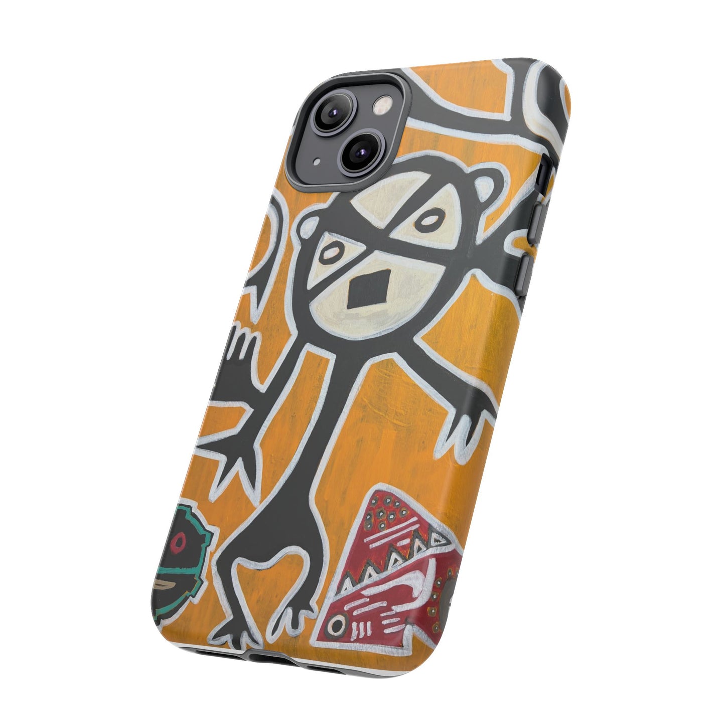 Abstract TAINO  Tribal Art Phone Case – Bold Orange Graphic Protective Cover