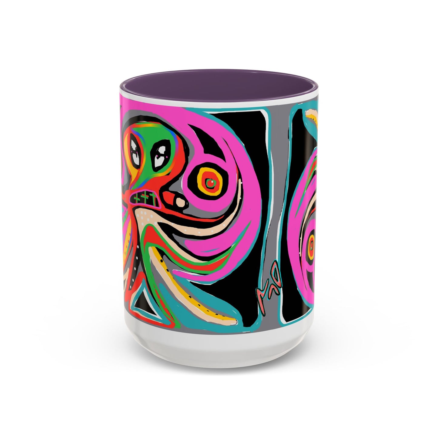 Abstract Neon octopussy Coffee Mug — Colorful Pop Art Accent Mug (11/15oz)