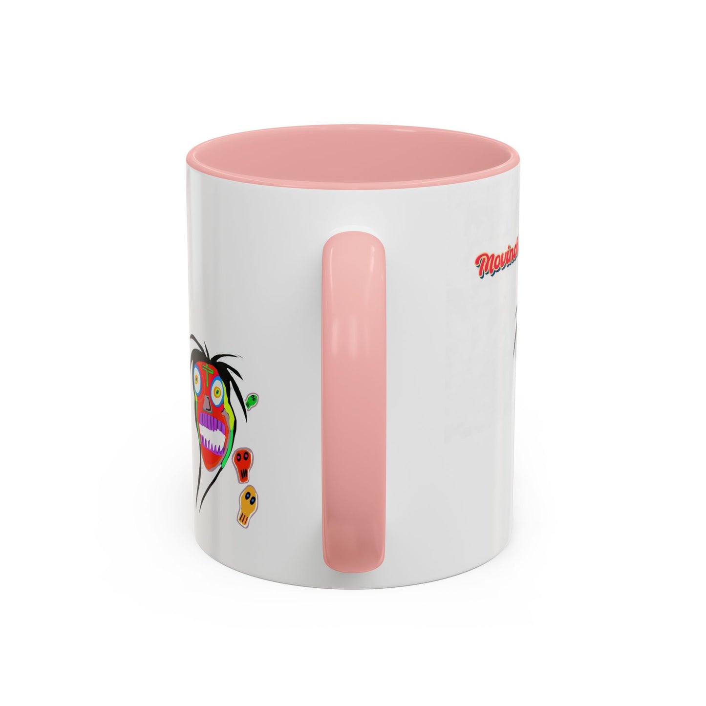 Skullface Accent Coffee Mug — Colorful Day of the Dead Pop Art (11/15oz)
