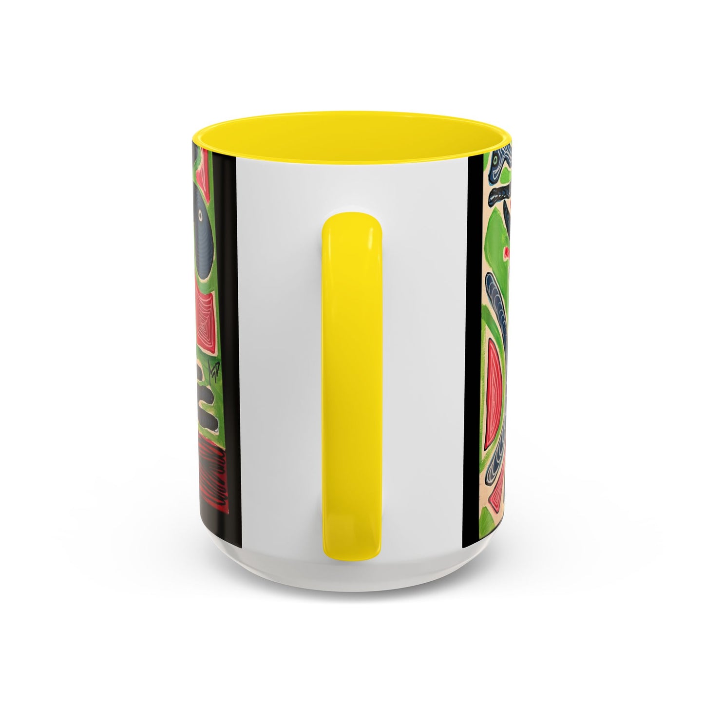 AFTER LIFE.  Abstract Tribal Art Coffee Mug — Colorful Surreal Accent Mug