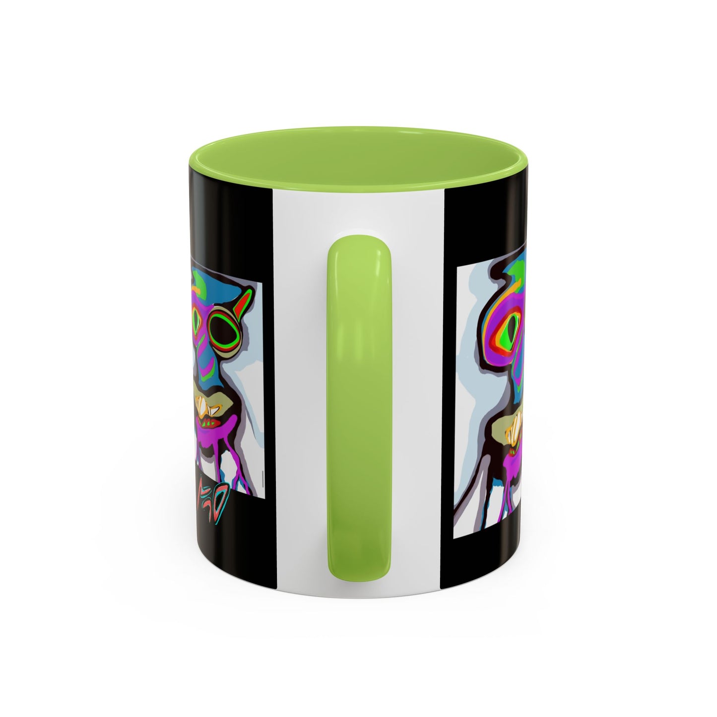 Abstract Alien Art Coffee Mug — Colorful Surreal Creature Accent Mug