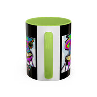 Abstract Alien Art Coffee Mug — Colorful Surreal Creature Accent Mug