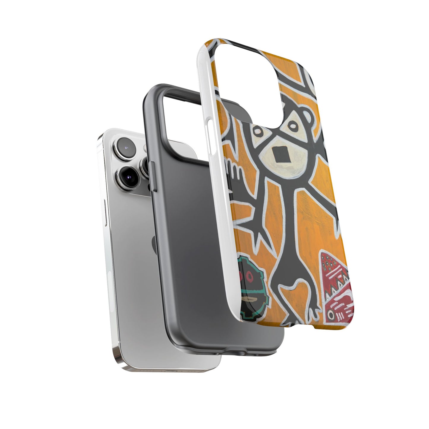 Abstract TAINO  Tribal Art Phone Case – Bold Orange Graphic Protective Cover