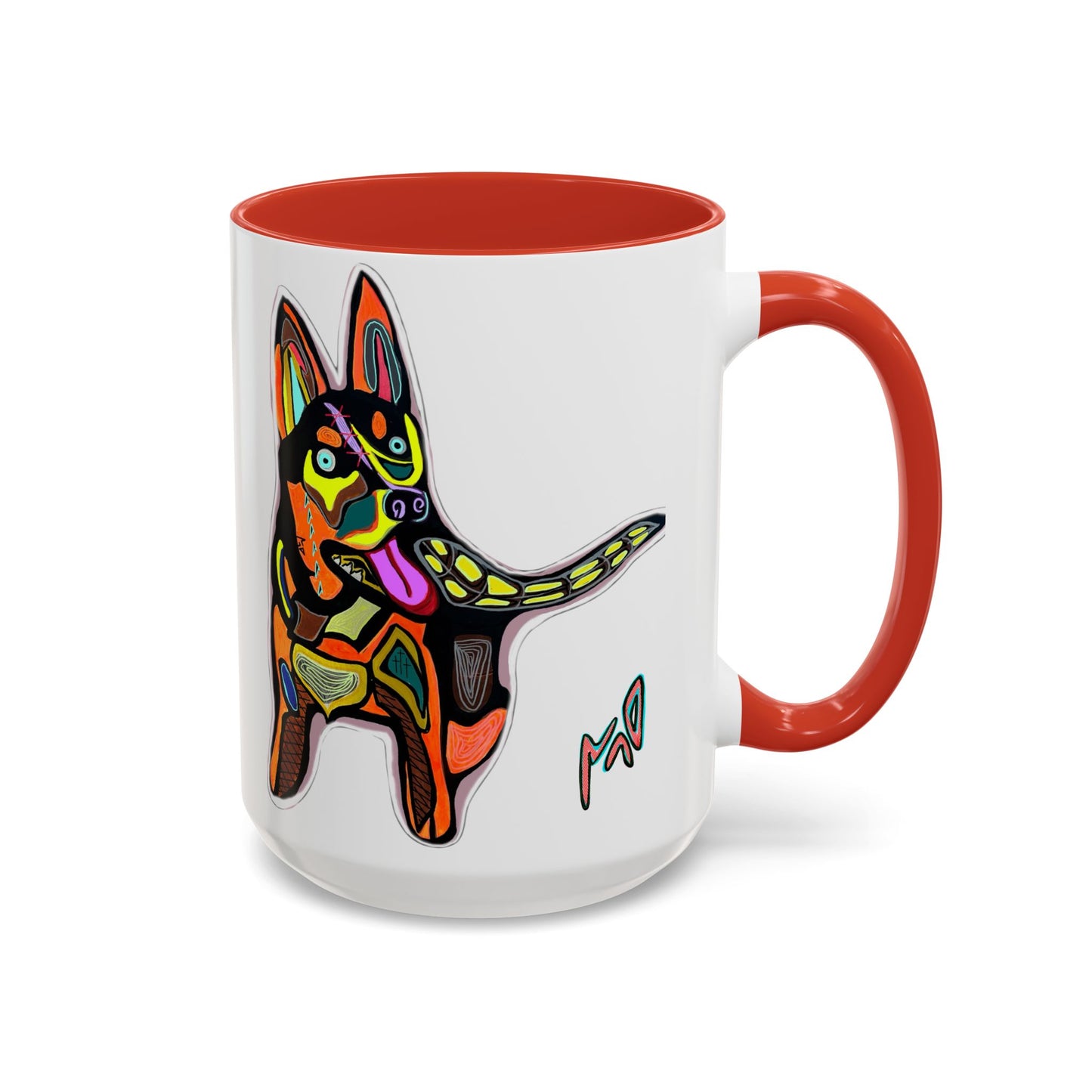 Colorful Pop Art Dog Accent Coffee Mug — Vibrant French Bulldog Design (11/15 oz)