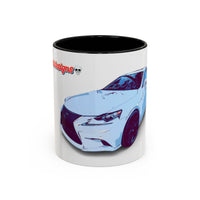 IS300 Car Lover Accent Coffee Mug – White Sports Sedan Design (11oz & 15oz)