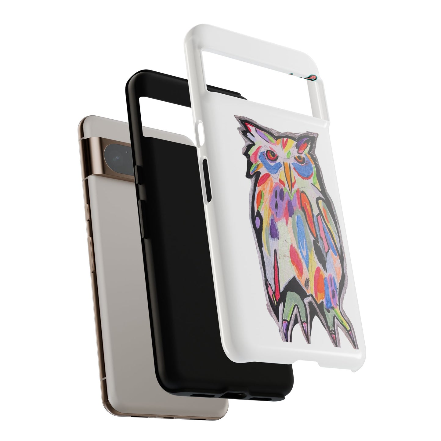 Colorful Owl Phone Case — Artistic Owl Illustration Tough Case