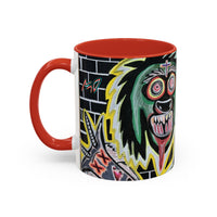 CHUPACABRAS.  Green Monster Art Coffee Mug — Spooky Neon Creature Accent Mug (11/15oz)