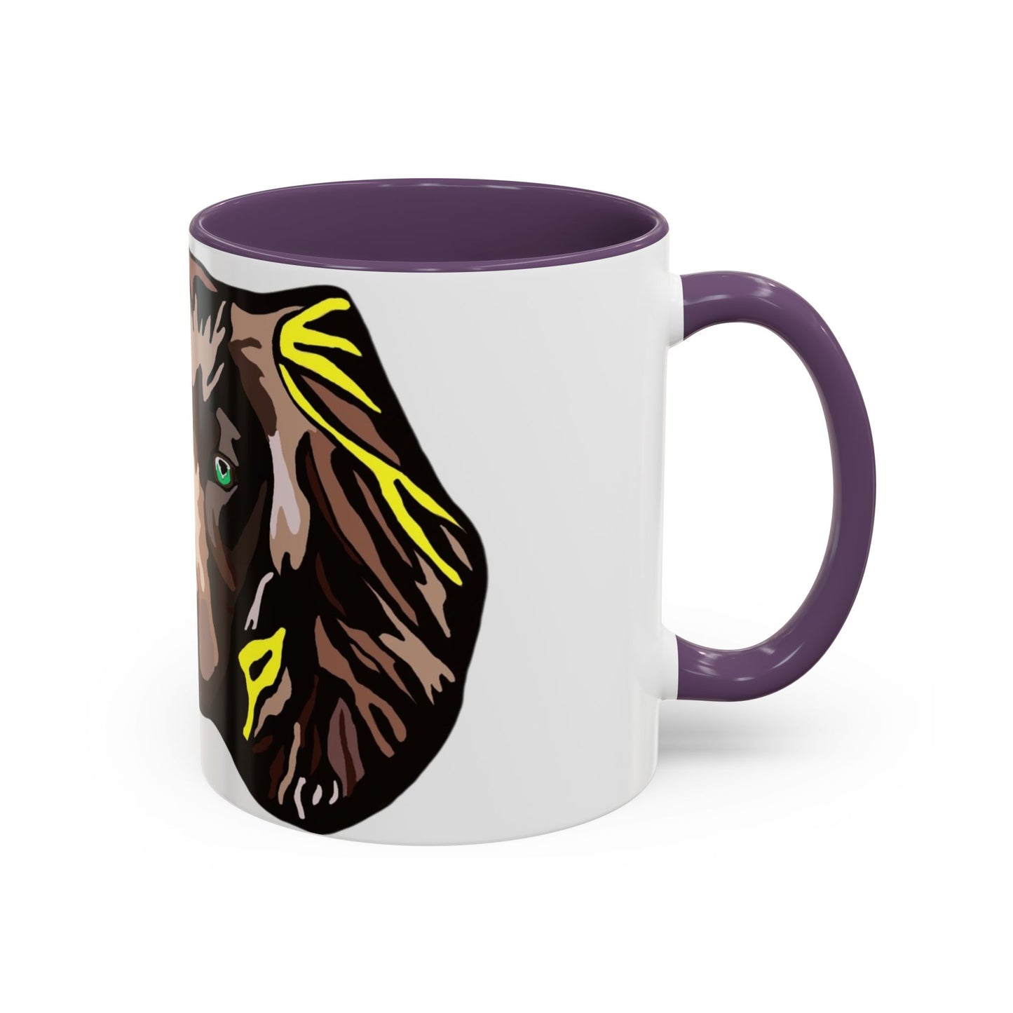 MR COCKER Dog Portrait Accent Coffee Mug — Brown Spaniel Art Mug (11/15oz)