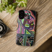 HEART ATTACK Abstract Neon Face Tough Phone Case – Vibrant Art Phone Cover