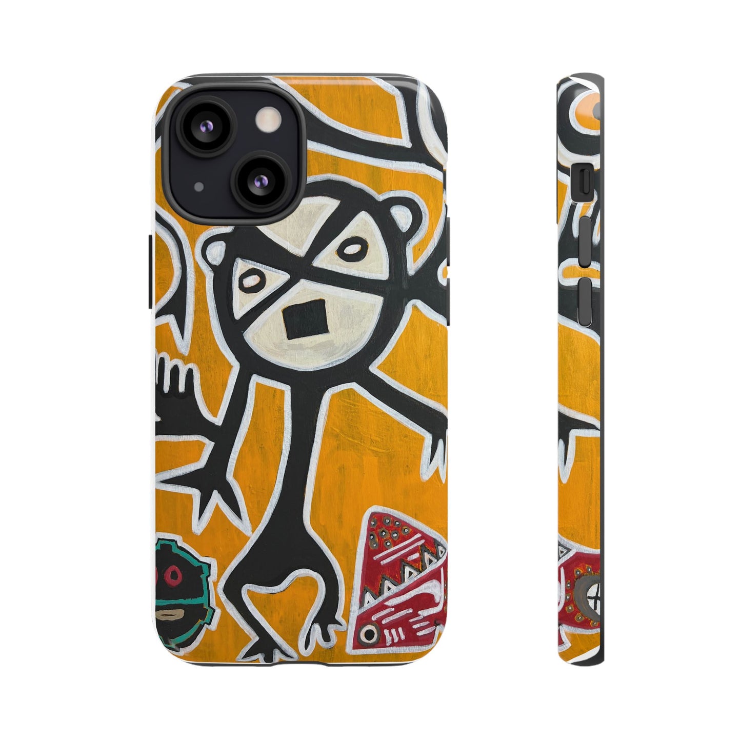 Abstract TAINO  Tribal Art Phone Case – Bold Orange Graphic Protective Cover