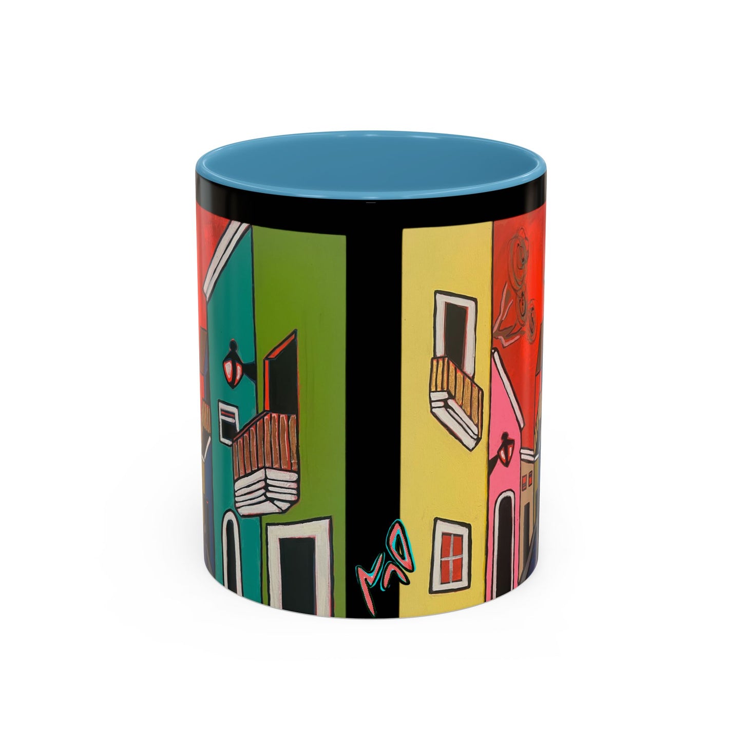 VIEJO SAN JUAN,  Colorful Cityscape Coffee Mug — Vibrant European Street Accent Mug