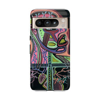 HEART ATTACK Abstract Neon Face Tough Phone Case – Vibrant Art Phone Cover