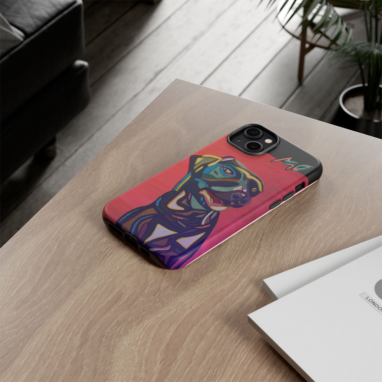 Colorful Pit LABRADOR Tough Phone Case — Vibrant Pop Art Dog Design