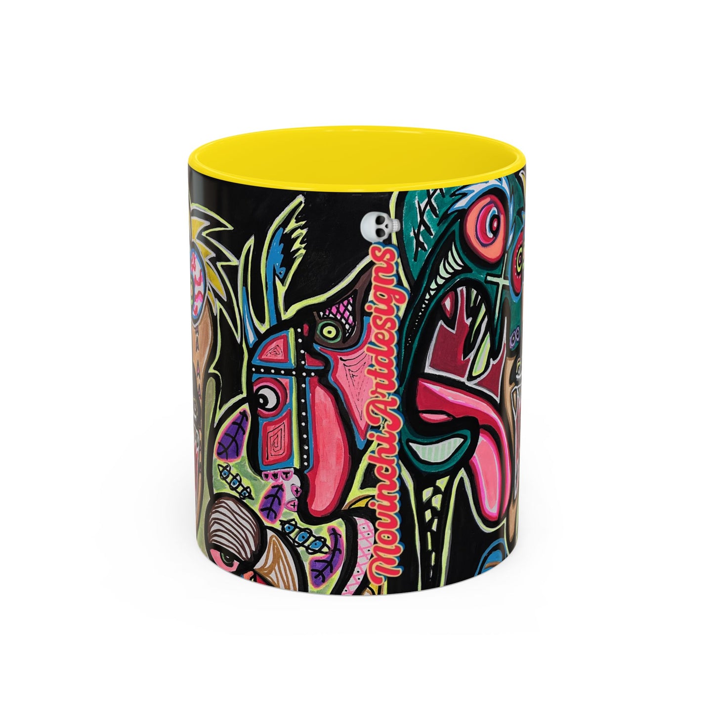 Abstract Neon DEPRESSION2.0   Monster Coffee Mug — Colorful Surreal Art Accent Mug (11/15oz)