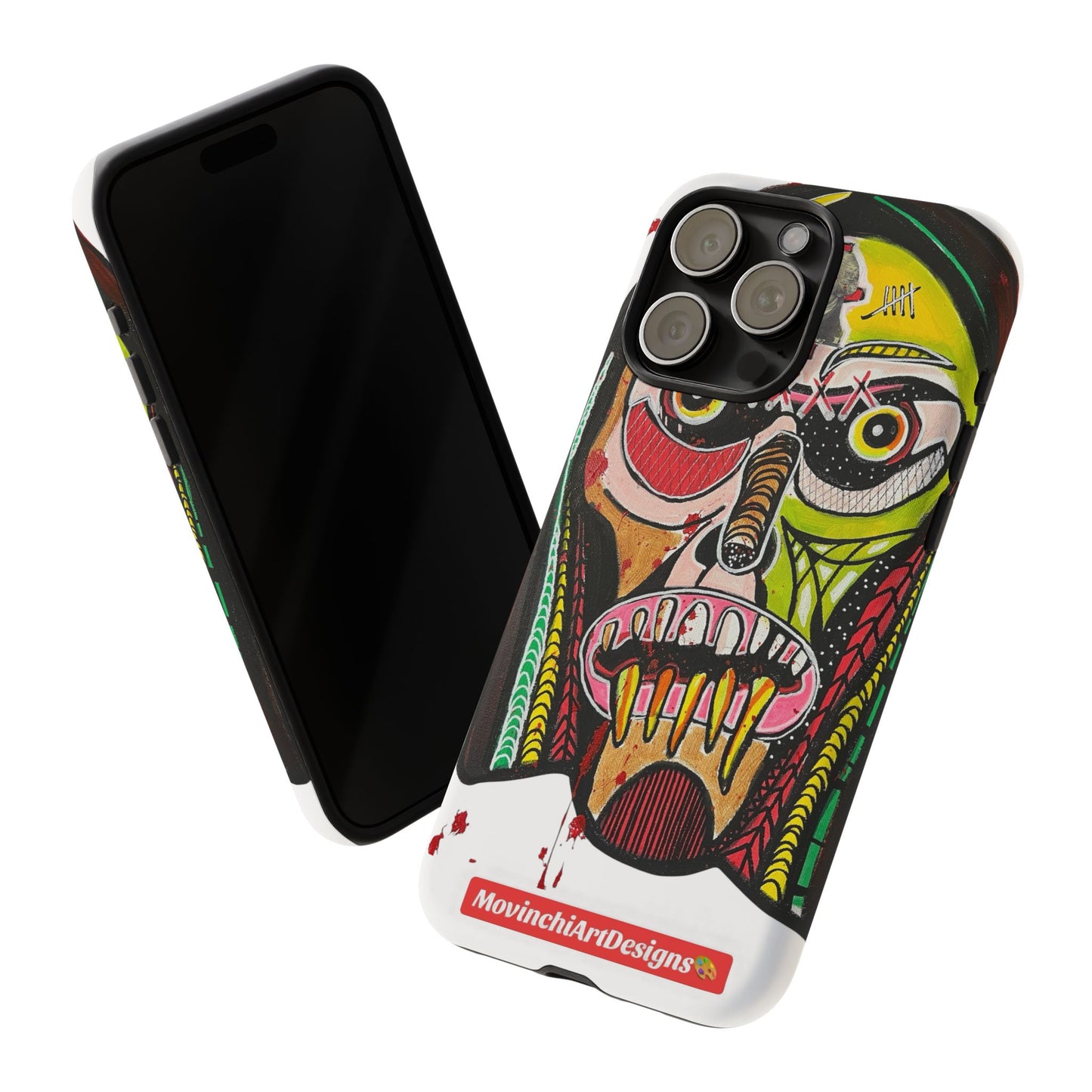 KUNTA.  Abstract Tribal Skull Phone Case — Colorful Street Art Protective Cover