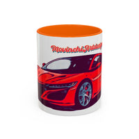 Red NSX Supercar Accent Coffee Mug — MovinchiArtDesigns Sports Car Graphic