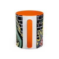 CHUPACABRAS.  Green Monster Art Coffee Mug — Spooky Neon Creature Accent Mug (11/15oz)