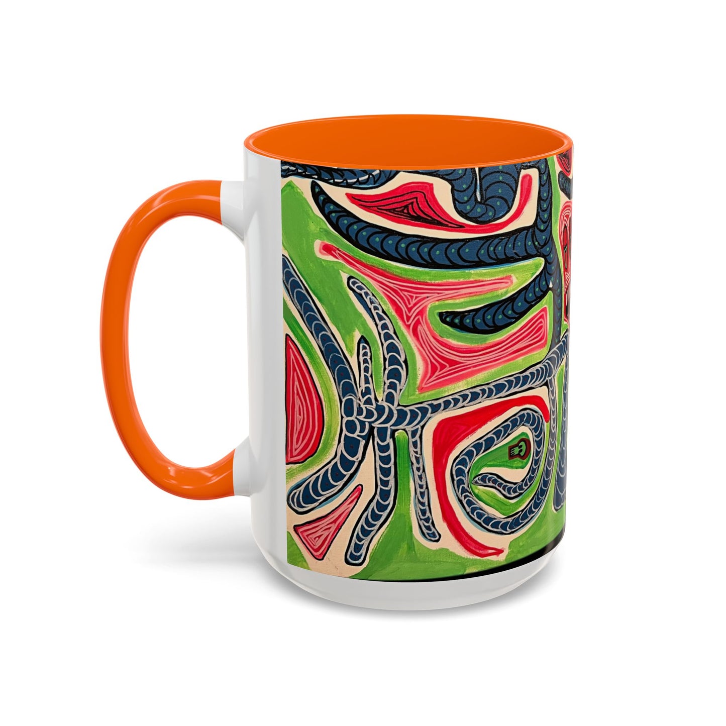 AFTER LIFE2.0  Abstract Neon Doodle Coffee Mug — Colorful Surreal Art Accent Mug (11/15oz)