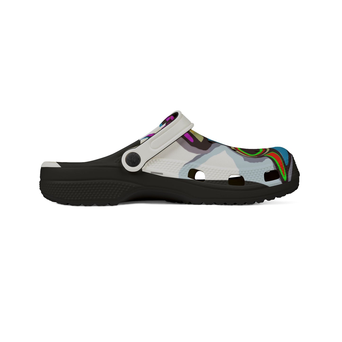 Colorful Abstract CRAZY2  Skull Clog Shoes — EVA Foam Slip-On Sandals