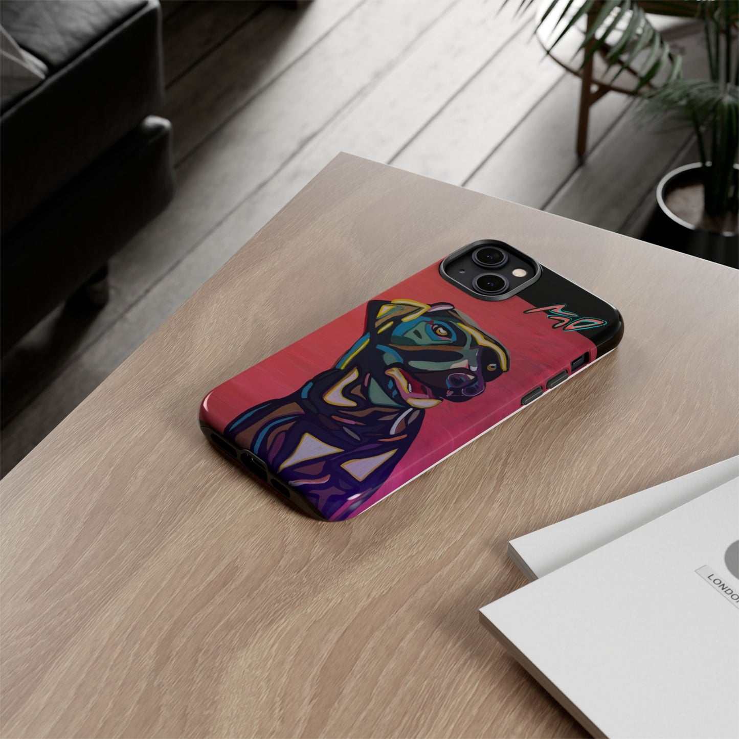 Colorful Pit LABRADOR Tough Phone Case — Vibrant Pop Art Dog Design