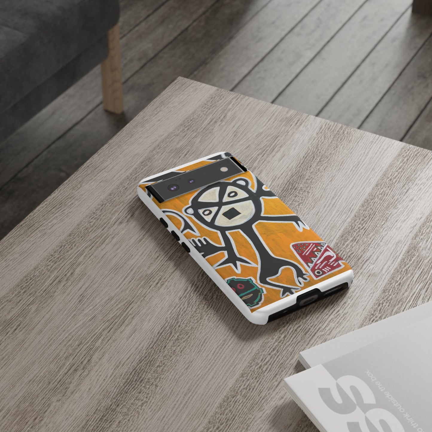 Abstract TAINO  Tribal Art Phone Case – Bold Orange Graphic Protective Cover