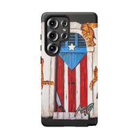 Puerto Rican Flag Phone Case - Rustic Coquí Door Design Tough Case
