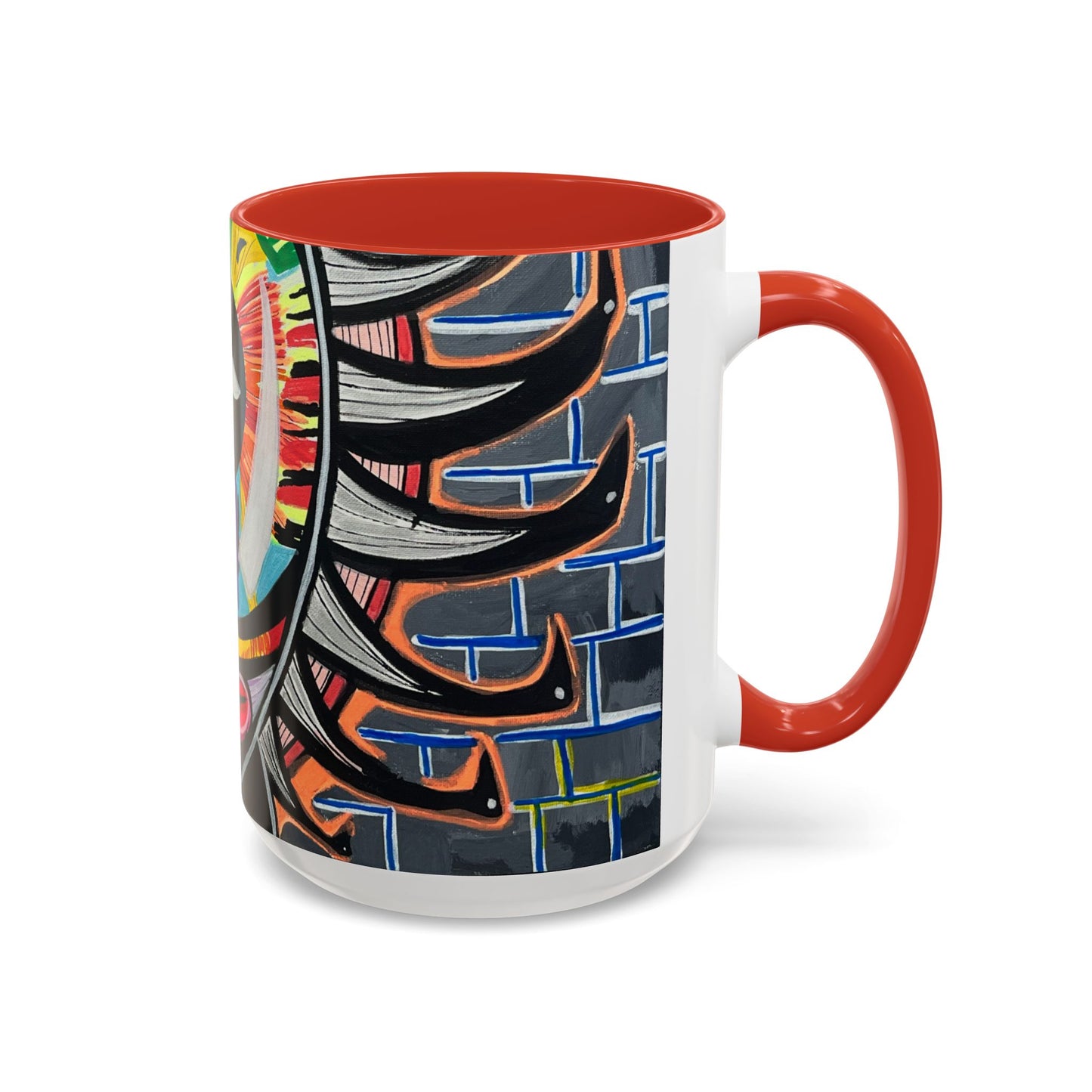 Abstract Street-Art Eye Coffee Mug — Colorful Graffiti Accent Mug (11/15 oz)
