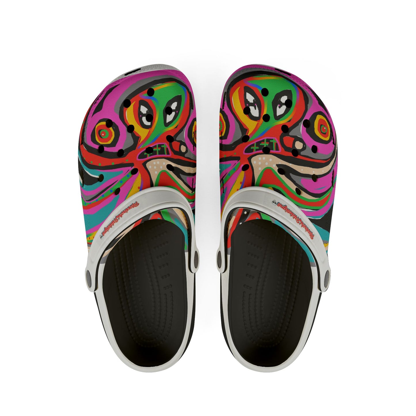 Colorful Abstract OCTOPUSSY   EVA Foam Clogs — Vibrant All-Over-Print Garden Shoes