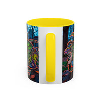 RYDER4.0  Psychedelic Forest Accent Coffee Mug – Colorful Trippy Creature Design (11/15oz)