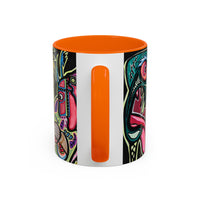 Abstract Neon DEPRESSION2.0   Monster Coffee Mug — Colorful Surreal Art Accent Mug (11/15oz)