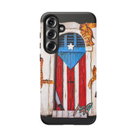 Puerto Rican Flag Phone Case - Rustic Coquí Door Design Tough Case