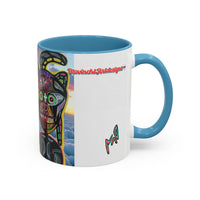 Surreal VINCENT Tribal Warrior Accent Coffee Mug — Colorful Skull Art 11/15oz