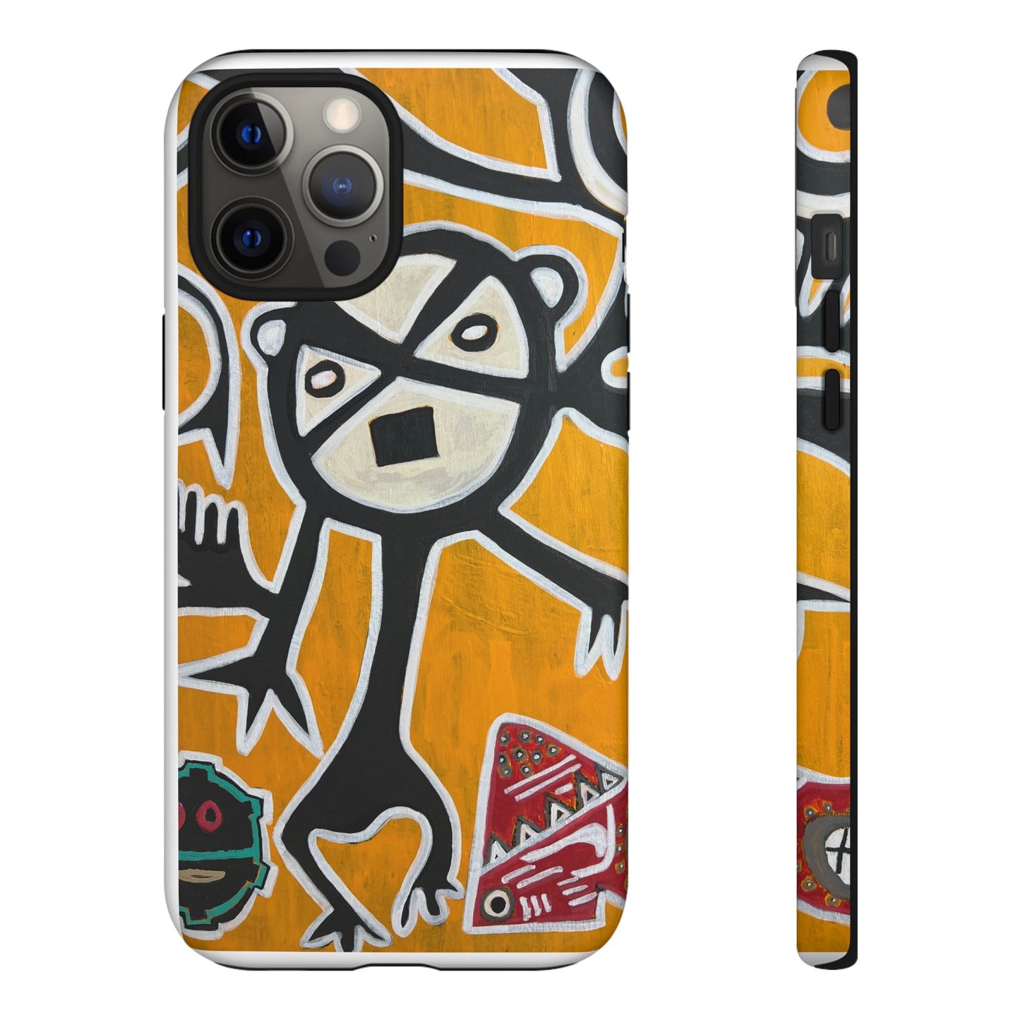 Abstract TAINO  Tribal Art Phone Case – Bold Orange Graphic Protective Cover