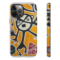 Abstract TAINO  Tribal Art Phone Case – Bold Orange Graphic Protective Cover