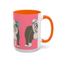 Bulldog Accent Coffee Mug — Cute Pink Dog Lover Mug (11/15oz)